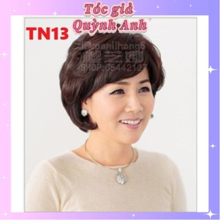 Tóc giả nữ ngắn trung niên QATN13, tặng lưới chụp ( sỉ 110k)