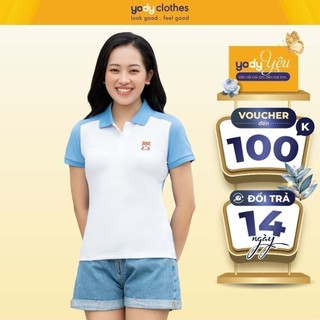 [sale 40%] Áo thun polo nữ YODY thêu họa tiết vải cafe phù hợp công sở đi chơi APN5370