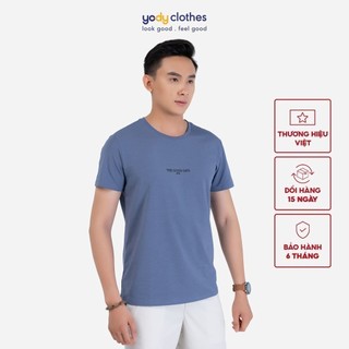 Áo thun nam YODY in chữ The Good Life vải cotton cổ tròn TSM3837