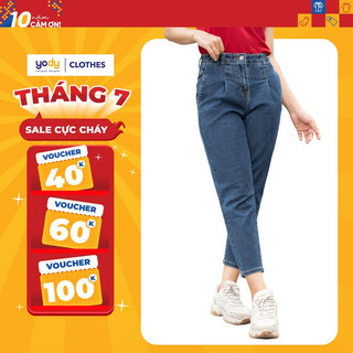 Quần jean nữ baggy cạp liền co giãn YODY lưng cao tốt siêu tôn dáng QJN3076