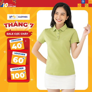 Áo thun polo nữ YODY thun cao cấp ngắn tay có cổ chất liệu cotton thoáng mát  APN7280