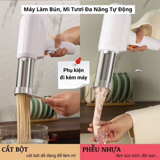 ModernHome Máy làm mì điện ép cầm tay hiệu quả cao với 5 khuôn cho gia đình