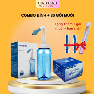 Combo bình rửa mũi và muối rửa mũi cho bé, người lớn Waterpulse, dụng cụ xịt rửa mũi ngừa viêm xoang