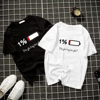Áo thun unisex pin yếu hay tim yếu form rộng vải dày mịn, COTTON SU HU
