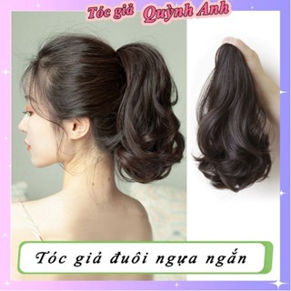 Ngoạm tóc giả đuôi ngựa ngắn xoăn 30cm S01NG40 Tóc giả kẹp ngoạm xoăn cho nữ trẻ trung năng động