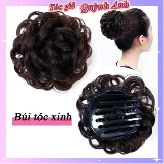 Búi tóc giả trung niên S01BU12 Búi xược xoăn thời trang Búi tóc nữ đẹp Búi tóc trung niên gọn gàng