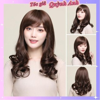 Tóc giả nguyên đầu trung niên xoăn đuôi TẶNG LƯỚI S01TN04 Tóc giả nữ trung niên cả đầu ngắn xoăn