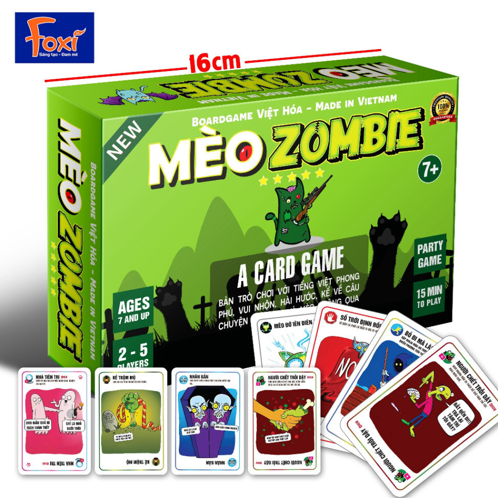 Bài Mèo Zombie Foxi-boardgame Việt Hóa-Mèo nổ-Mèo Boom-Zombie Kittens Board Game hay-mở rộng mới