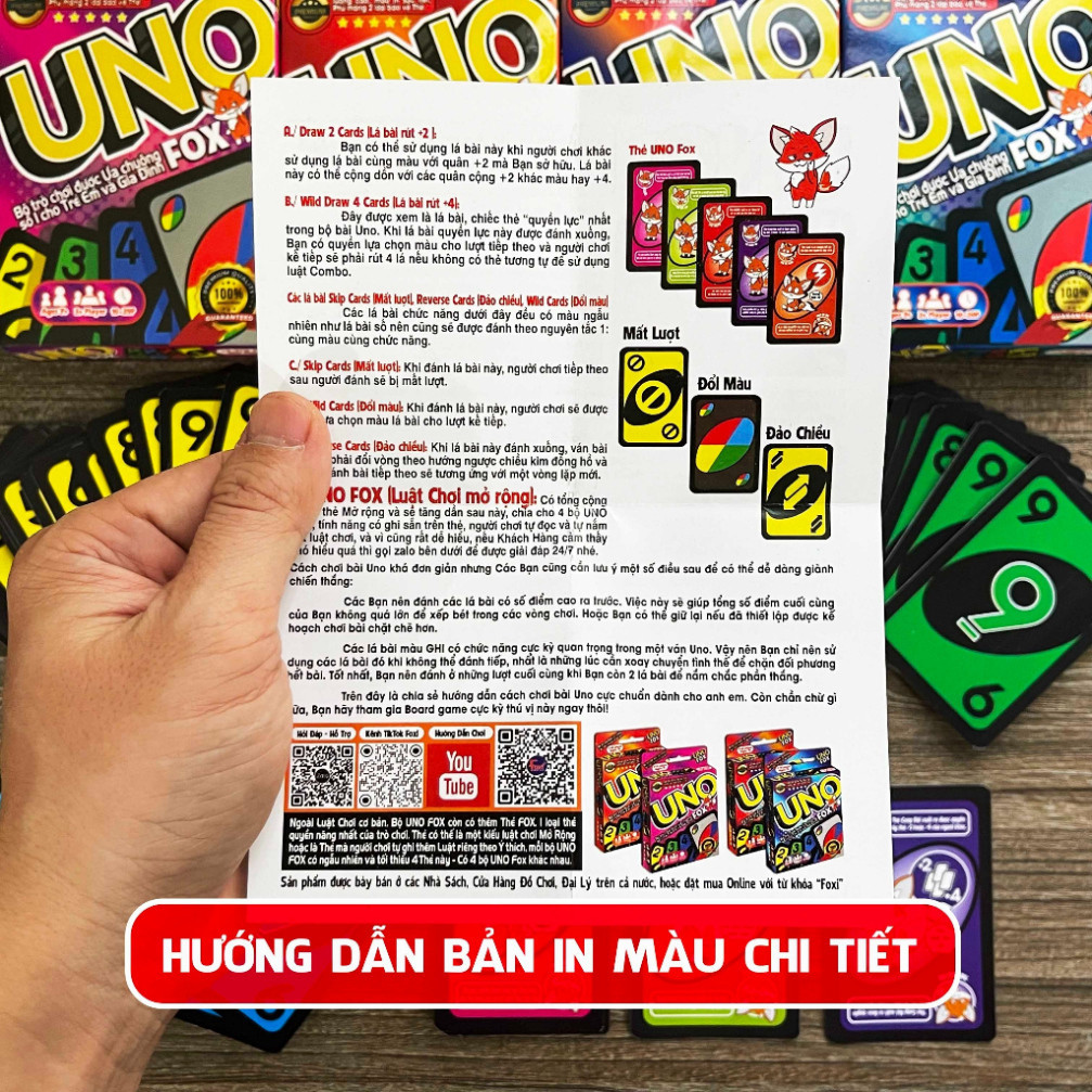 Board game-UNO FOX-Foxi-uno flip-uno kiss-cardgame Uno-trò chơi hay-hài hước-đấu trí đội nhóm