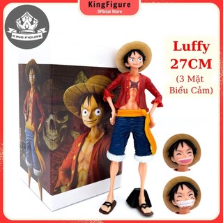 Mô hình luffy 3 mặt biểu cảm 27cm mô hình one piece cao cấp, figure mô hình anmie one piece luffy vua hải tặc