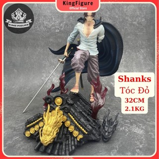 Mô hình shanks tóc đỏ đứng gác mái nhà 32cm mô hình one piece cao cấp, figure mô hình anmie one piece luffy vua hải tặc