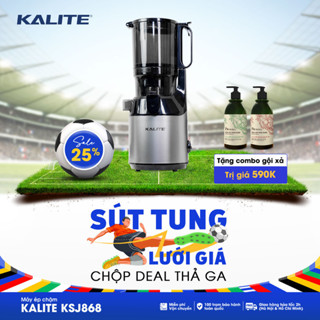 Máy ép chậm Kalite KSJ868 ống tiếp nguyên liệu lớn 130mm ép nguyên trái, công suất 250W ép trái cây kiệt bã