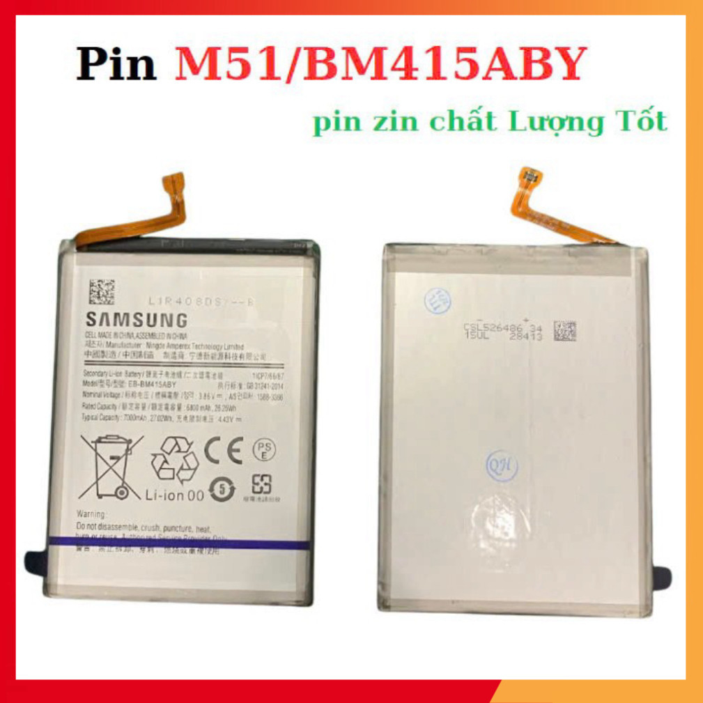 Pin samsung M51/BM415ABY,pin mới zin ,mới về hàng