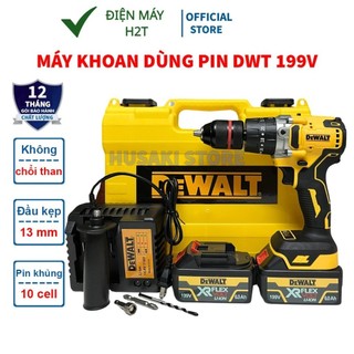Máy khoan pin máy bắn vít cầm tay dwt 199v không chổi than đầu 13mm siêu khỏe bảo hành 12 tháng