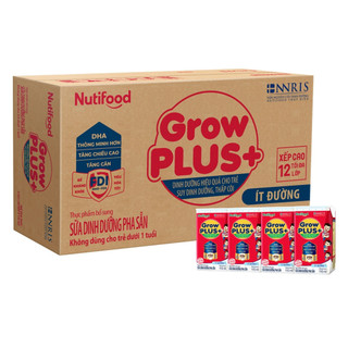 Thùng sữa bột pha sẵn nutifood growplus+ đỏ - tăng cân, tăng chiều cao