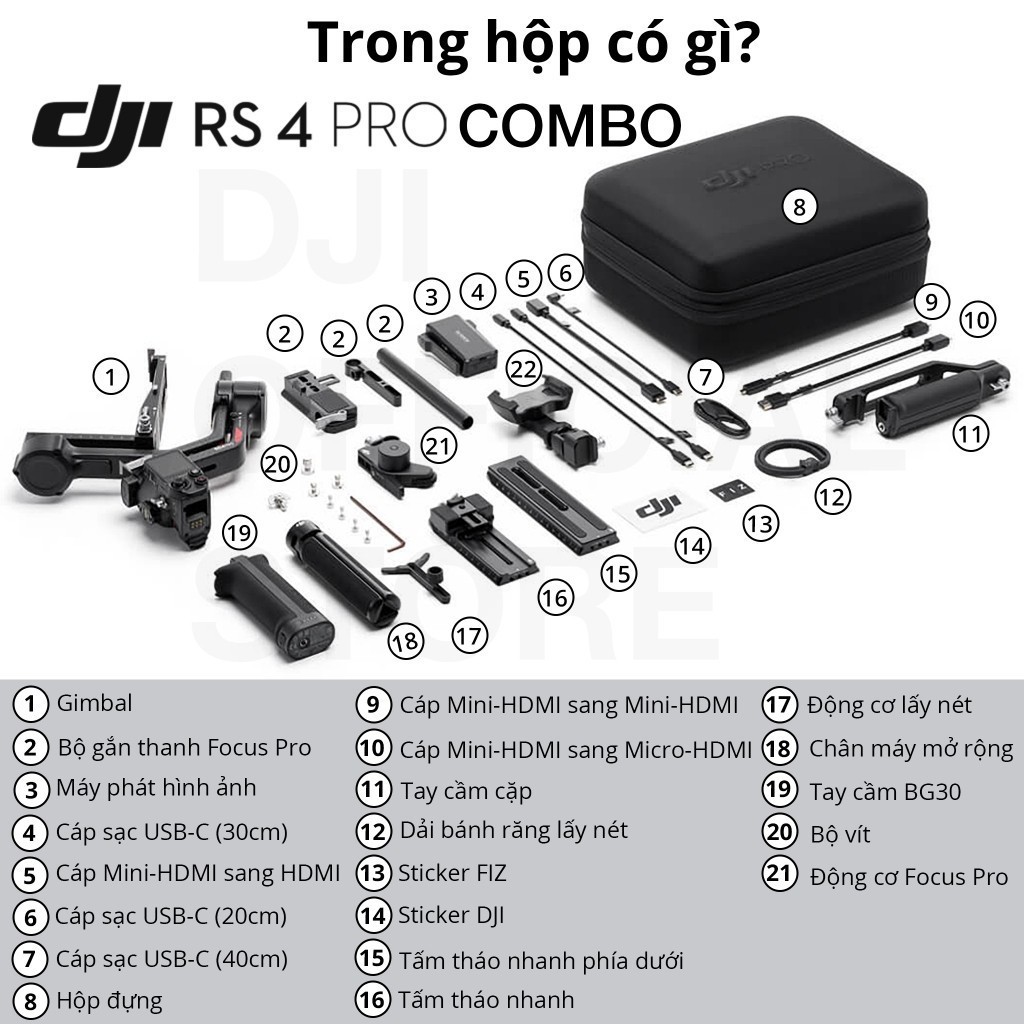 DJI thiết bị quay phim chống rung máy ảnh DJI RS 4 PRO tải trọng đến 4,5kg, camera hành động chính hãng | BigBuy360 - bigbuy360.vn