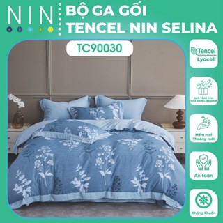 [LỤA TENCEL MÁT] Bộ DRAP, áo gối tencel NIN Selina TC9030 đủ size 1m6, 1m8, 2m Không kèm mền, cao cấp, bo chun bọc nệm