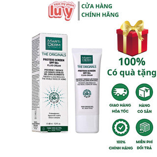 Kem chống nắng martiderm proteos screen spf 50+ fluid cream full size luy store