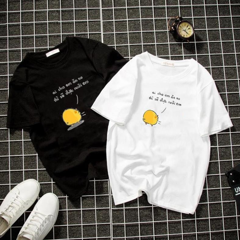 Áo thun unisex form rộng in gà con ngộ nghĩnh vải dày mịn UT