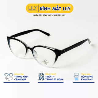Gọng kính cận mắt mèo nam nữ LILY EYEWEAR chất liệu nhựa cao cấp chắc chắn màu sắc kiểu dáng thời trang 23027