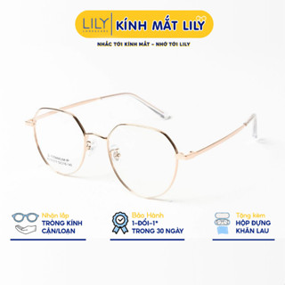  Gọng kính đa giác nữ LILY EYE WEAR chất liệu Titanium cao cấp bền dẻo thanh mảnh nhẹ nhàng 121217 