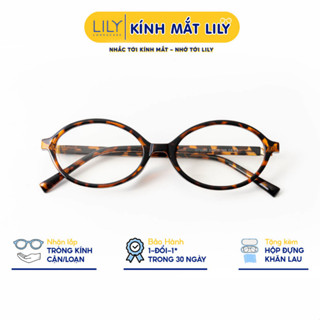  Kính cận nam nữ Lily Eyewear chất liệu nhựa cứng cáp mắt tròn giả cận thời trang 72345 