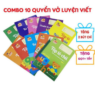 Sách-Bộ 10 quyển luyện viết tập tô chữ cho bé mẫu giáo mầm non .Tặng kèm 2 bút chì ,1 tẩy và 1 gọt