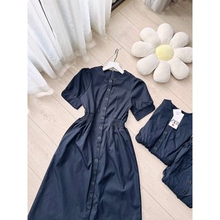 VÁY CHUN EO CÚC TRƯỚC TAY BỒNG
