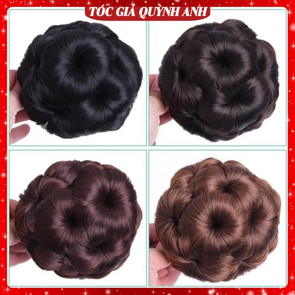 TocGiaQUYNHANH Búi tóc nữ đẹp QABU01 Tóc giả búi thời trang dầy dặn Búi tóc giả trung niên Tóc giả b