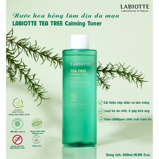 Nước cân bằng dưỡng da dành cho da mụn Labiotte Tea Tree Calming Toner 500ml