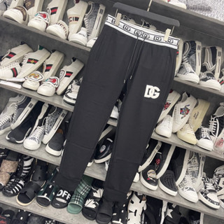 Quần Jogger Dài Nam D o Ce Nỉ Umi Đen Thêu Chữ Da Đùi Cạp Chun Dệt Chữ DG Sọc Kẻ Đen Trắng Cho các Boy Phố Đi Chơi 2024