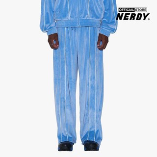 NERDY - Quần dài unisex ống rộng lưng thun Velour Piping PNEF23TP05-14