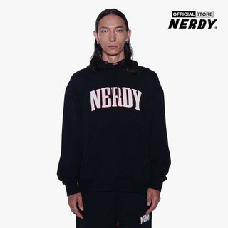 NERDY - Áo hoodie unisex phối mũ tay dài Boucle Logo Pullover PNEF23HD02-01