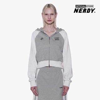 NERDY - Áo hoodie nữ phom croptop tay dài Raglan PNEF23HD13-45