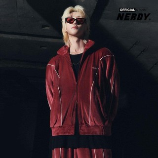 NERDY - Áo khoác thể thao unisex cổ trụ tay dài Velour Piping PNEF23TR05-08