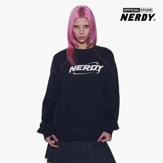 NERDY - Áo sweatshirt unisex cổ tròn tay dài Stitch Logo PNEF23SW03-16