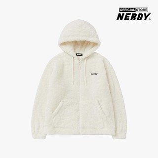 NERDY - Áo khoác lông unisex phối mũ Fluffy PNEW23FJ03-03