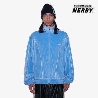 NERDY - Áo khoác thể thao unisex cổ trụ tay dài Velour Piping PNEF23TR05-14