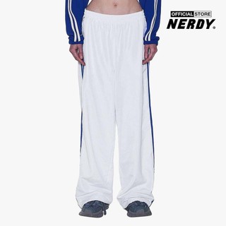 NERDY - Quần dài unisex ống rộng lưng thun Bold Line Woven PNEF23PT05-00
