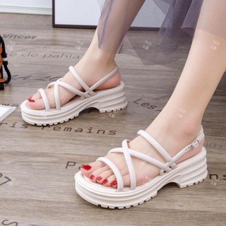 LinhTDEP - Dép sandal nữ đế cao 5cm, dép quai hậu nữ dây mảnh chất liệu PU đi làm lịch sự, giá rẻ