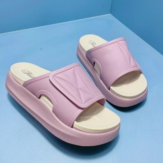 LinhTDEP - Dép quai ngang nữ, dép lê nữ X (chọn lùi 1 size) chất liệu cao su nút gài độn đế cao 4cm
