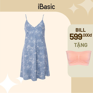 Đầm ngủ nữ satin hai dây iBasic SW027