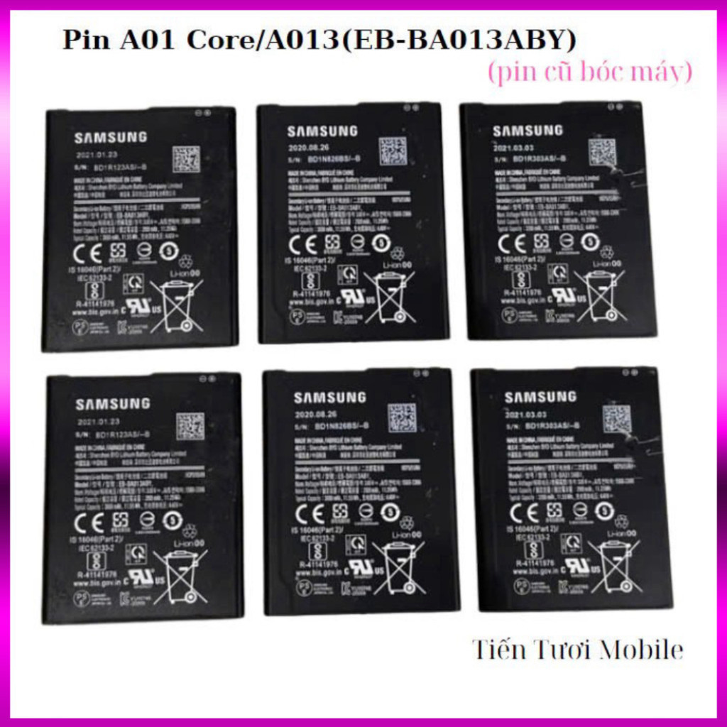 Pin Samsung A01 Core/EB-BA013ABY,pin cũ bóc máy còn ok ,mới về hàng