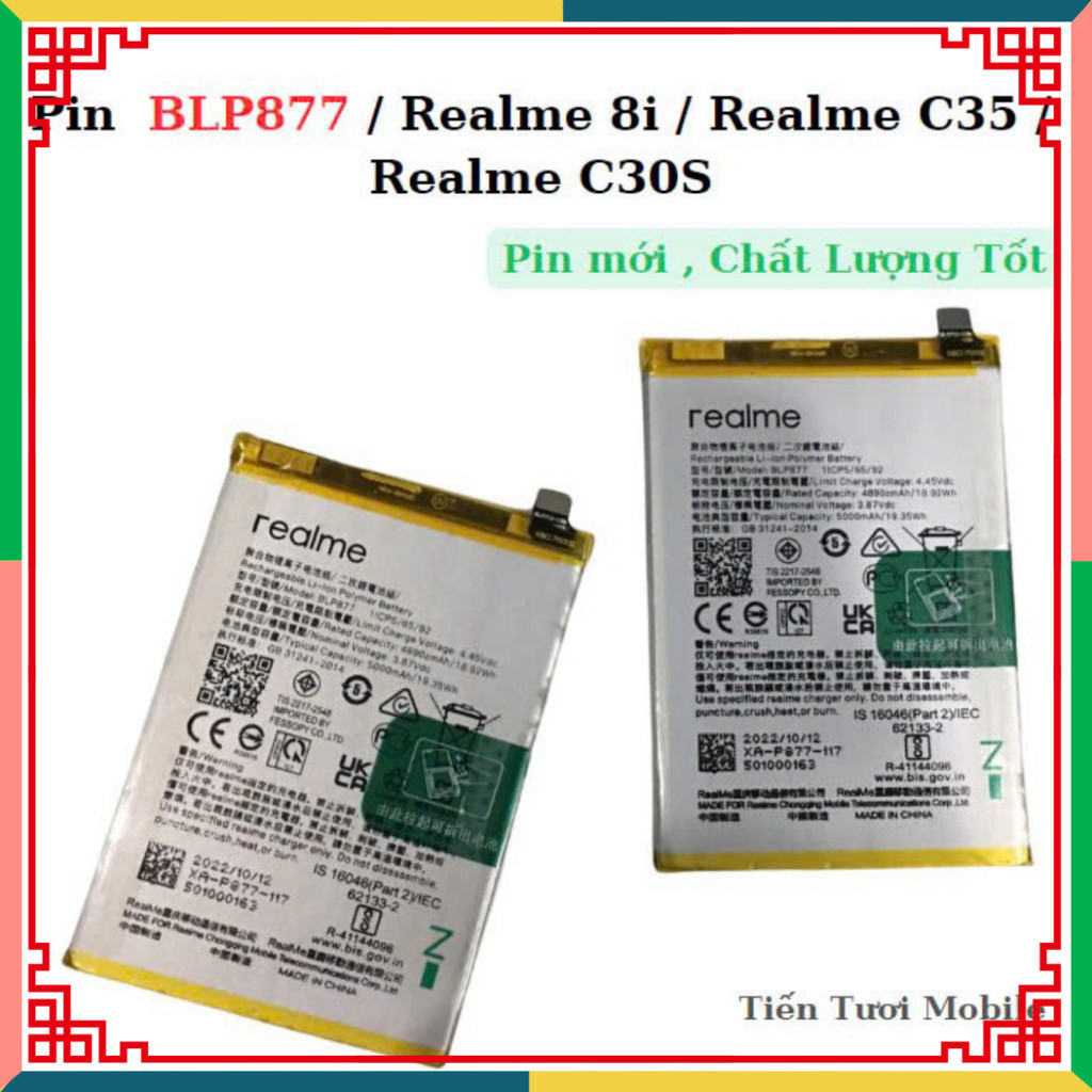 Pin BLP877 / Realme 8i / Realme C35 / Realme C30S,mới