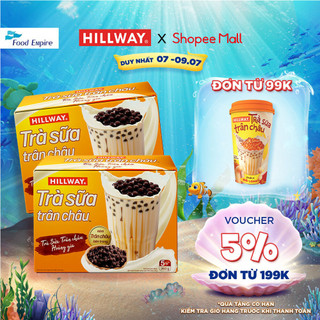 Combo 2 Hộp Trà Sữa Trân Châu Hillway Hoà Tan vị Truyền Thống (hộp 5 gói trà sữa & 5 gói trân châu)
