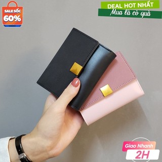 Ví ngắn thời trang cầm tay cúc vuông, đáng đẹp VN11