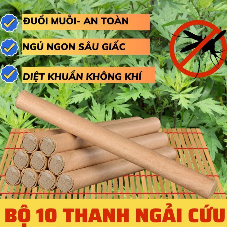 Thanh ngải cứu đuổi muỗi cao cấp hiệu quả + tặng 1 đế cắm ..