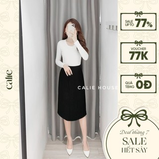 Chân váy nữ xếp ly dáng dài, midi thời trang công sở Calie House CX021