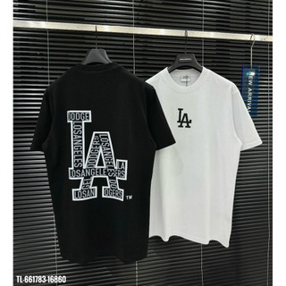 Áo phông nam nữ mlb thêu logo ngực phối in chữ los angeles la vân sau lưng cao cấp. áo thun nam nữ la form dáng unisex.