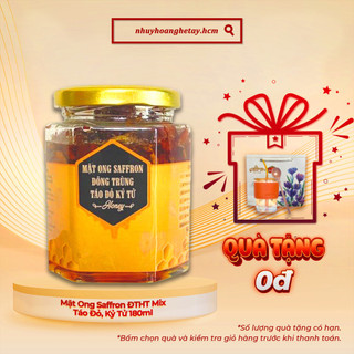 Mật Ong Saffron Đông Trùng Hạ Thảo kỷ tử táo đỏ Saffron Cordyceps Honey - 180ml/lọ